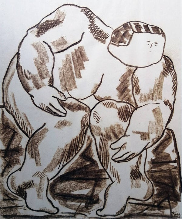 FANG Marie - En observation, Dessin, fusain sur papier