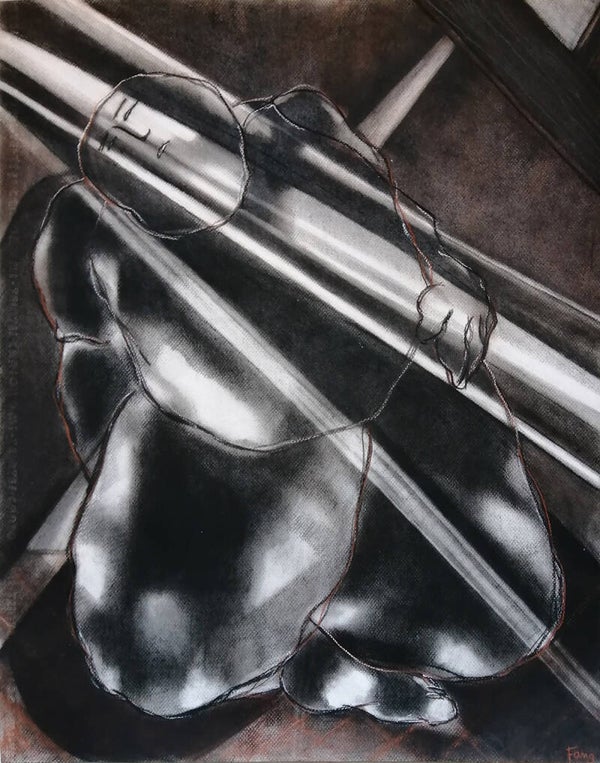 FANG Marie - Ombres et lumières, Dessin, fusain et sanguine sur papier