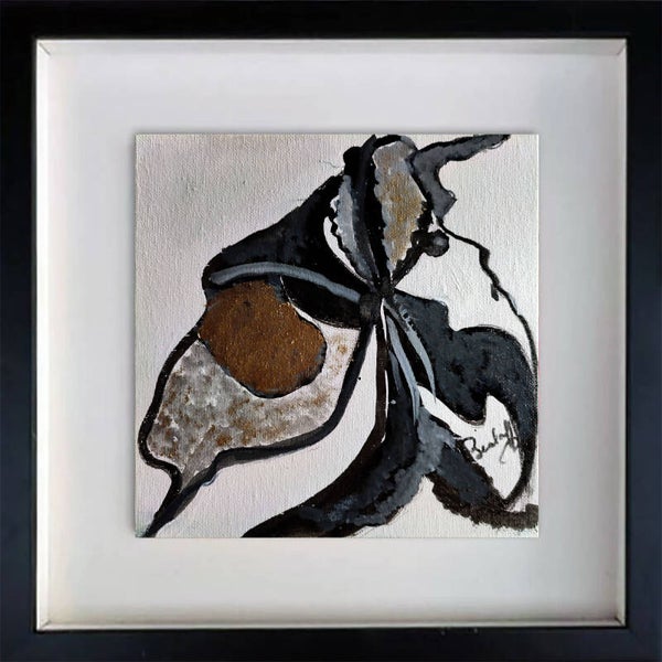 BEALAFF-GIROTTO Béa - Femme fleur, tableau, encre sur carton entoilé