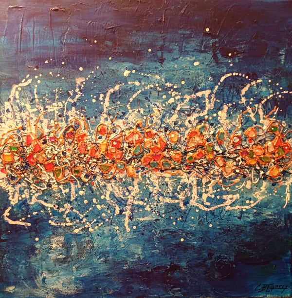 GUERRY Christiane - Les fonds marins  (Acrylique sur toile)