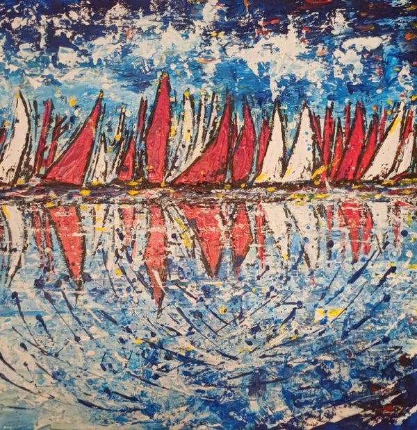 GUERRY Christiane - Là-bas  (Acrylique sur toile)