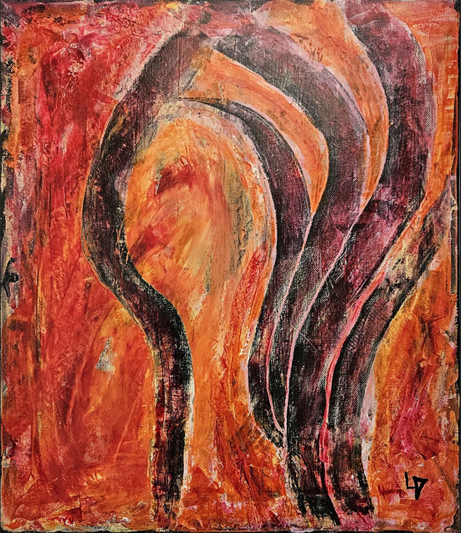 LALLEMENT Martine. - Le miroir de l'âme  -  Acrylique sur Toile