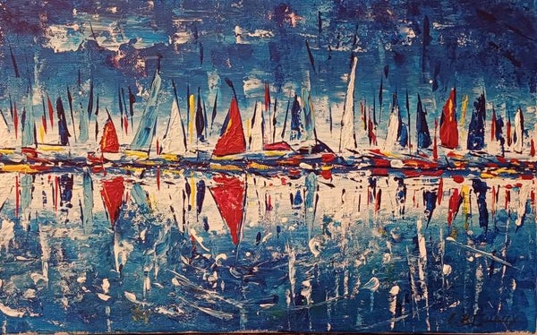 GUERRY Christiane - Partir  (Acrylique sur toile)