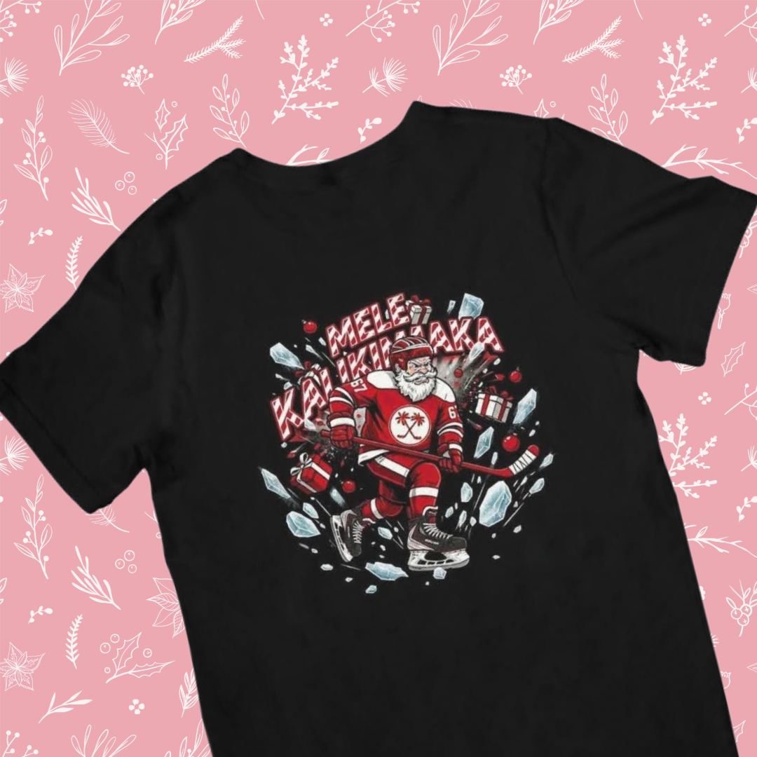 Mele Kalikimaka Ice Hockey Santa