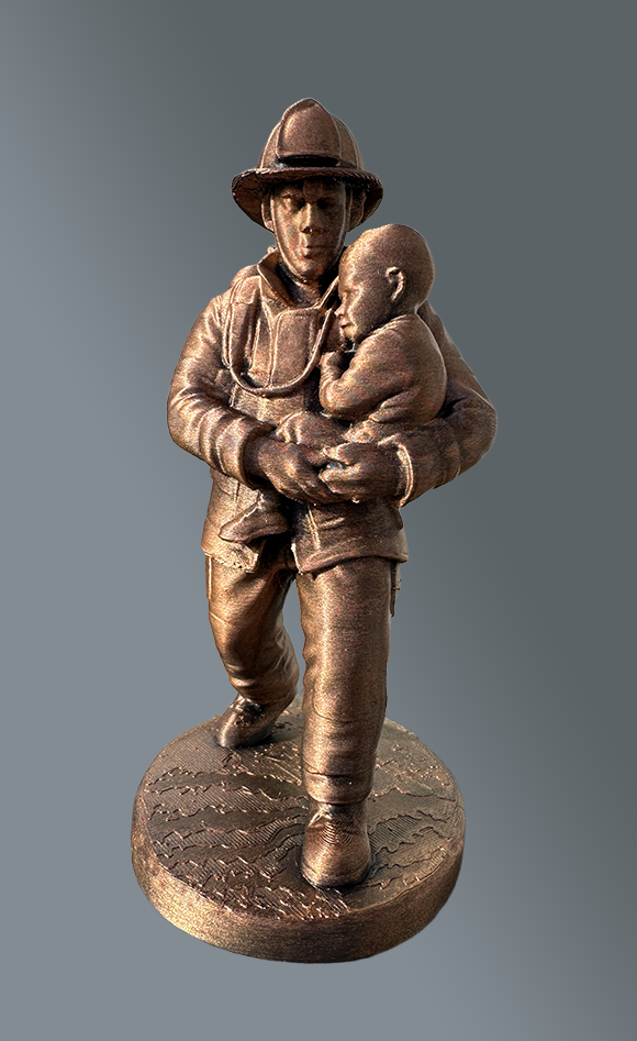 Brandweerman met perslucht