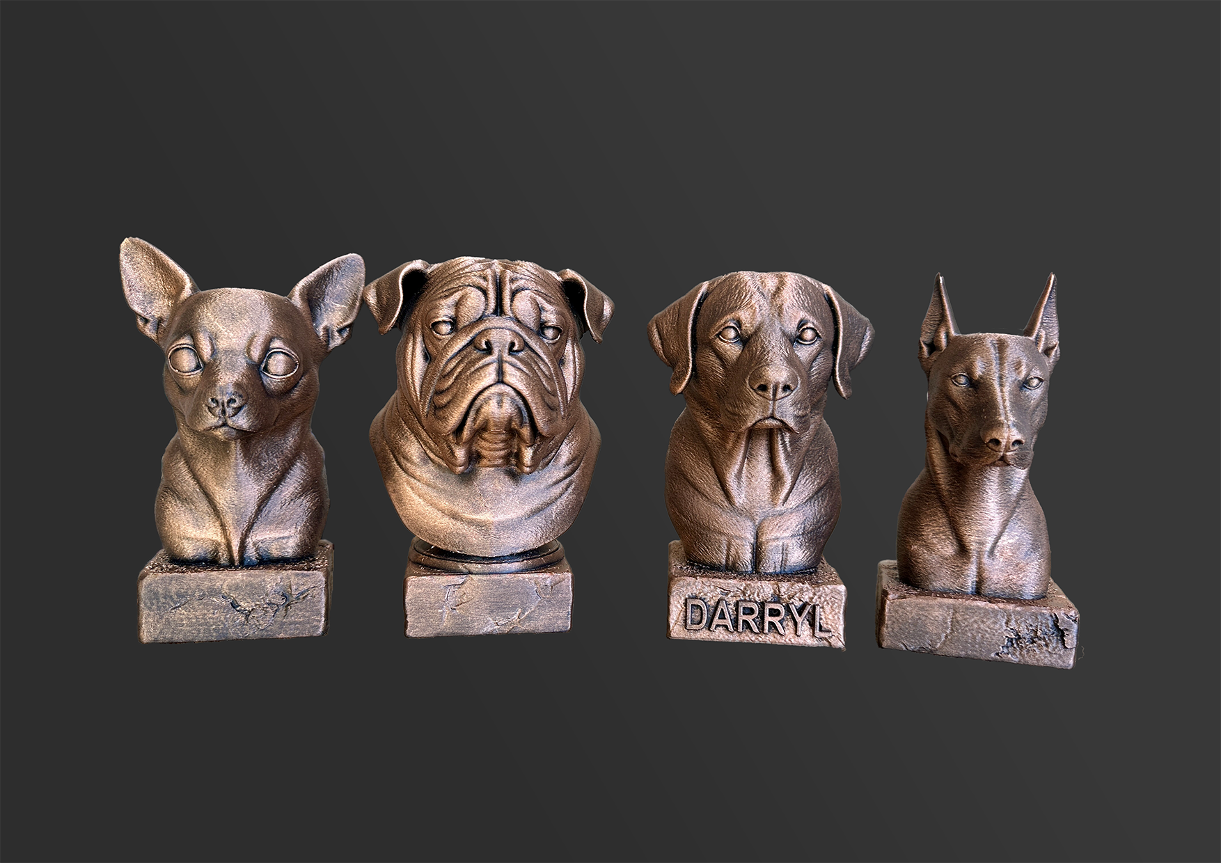 Dierenbeeldjes gebronsd