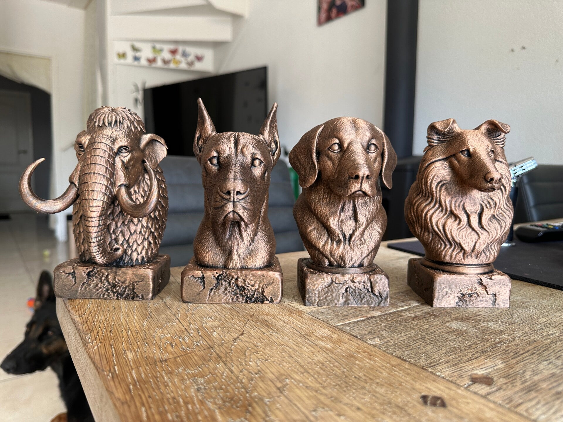 Dierenbeeldjes gebronsd