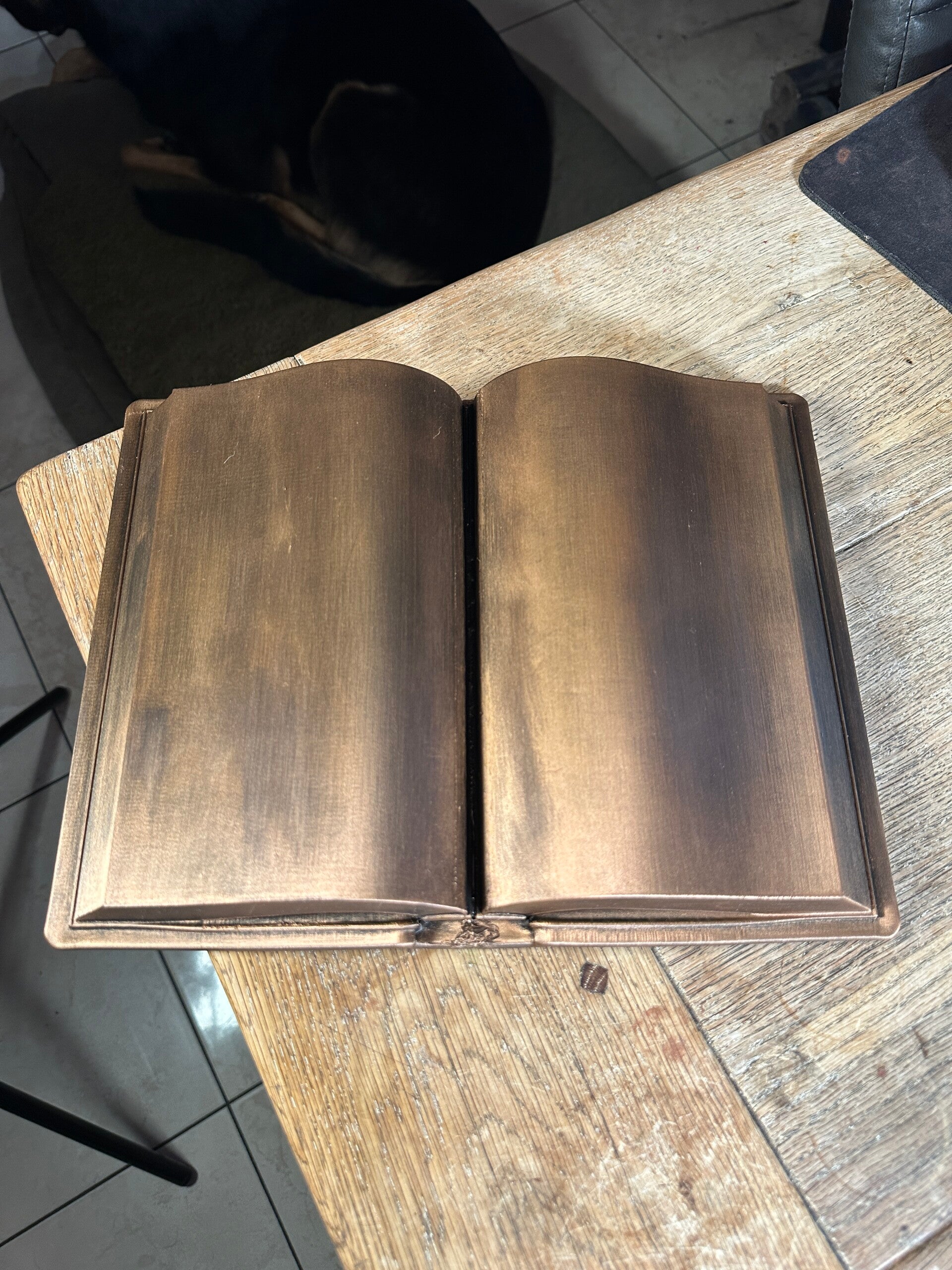 Bronzen opengeslagen boek