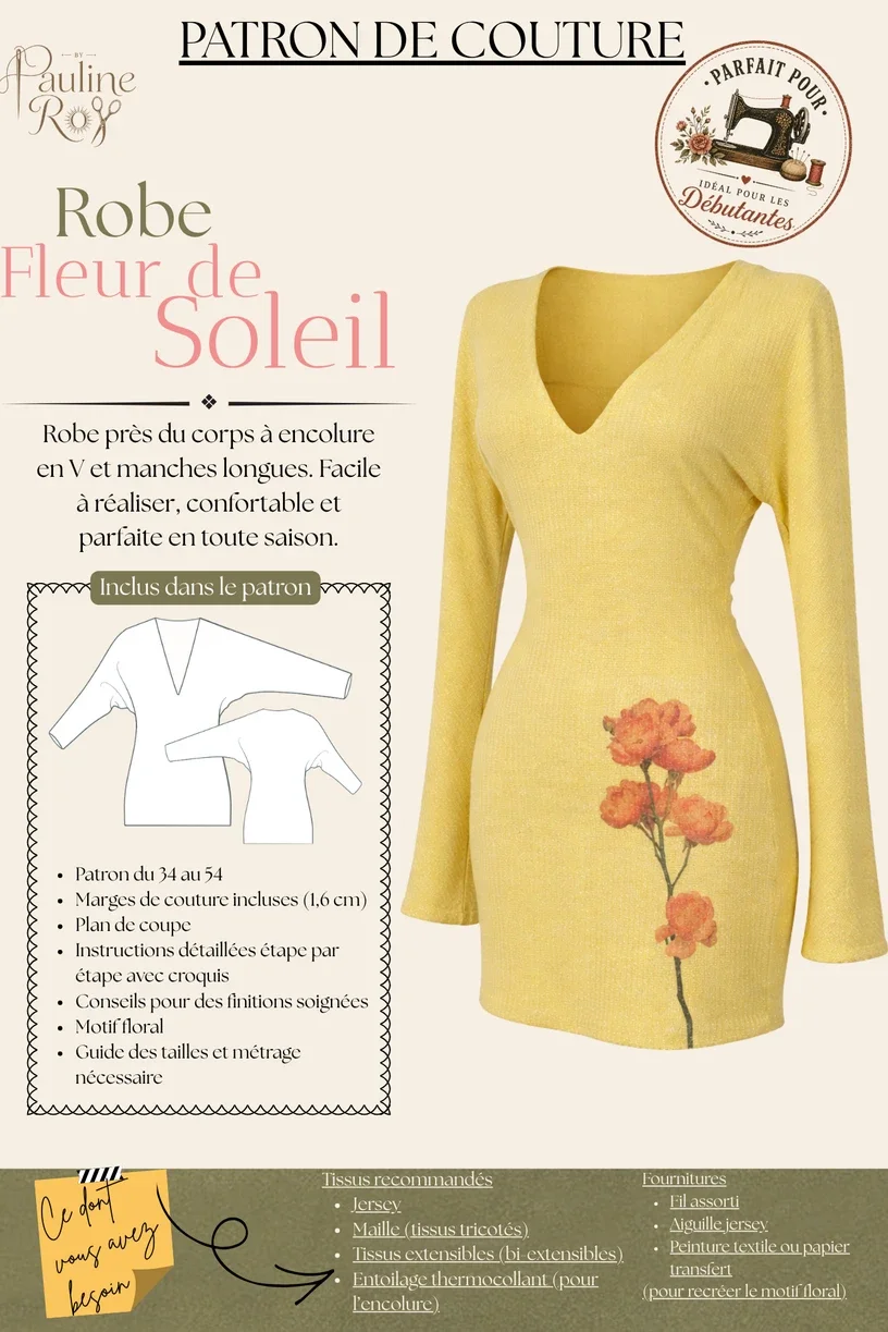 Robe Fleur de Soleil - Patron de couture PDF