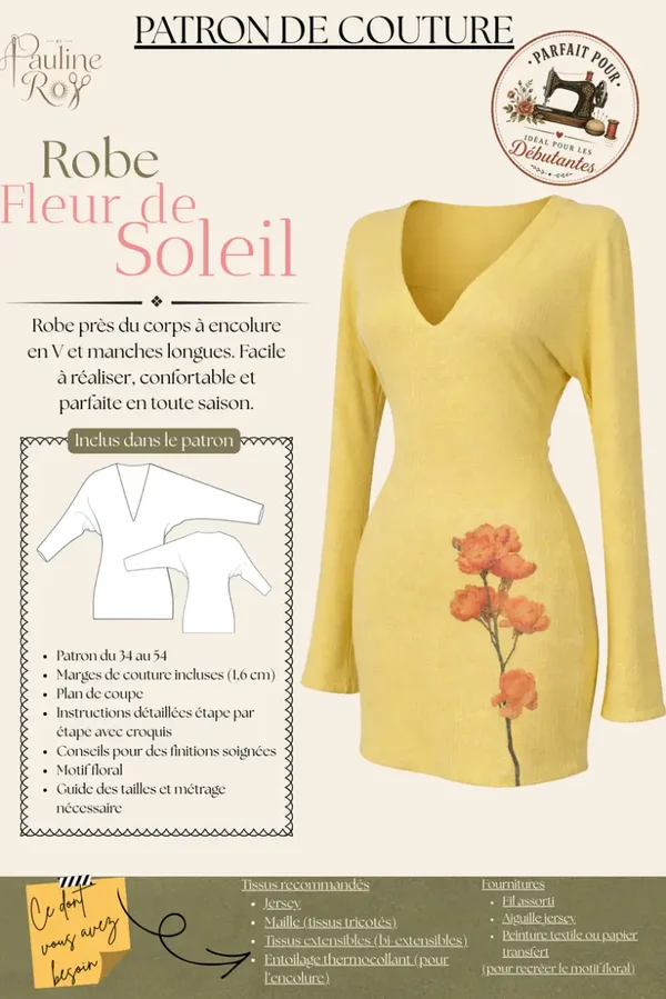 Robe Fleur de Soleil - Patron de couture PDF
