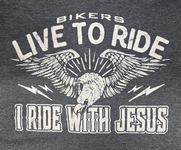 Bikers Live to Ride I ride with Jesus Tye Dyes