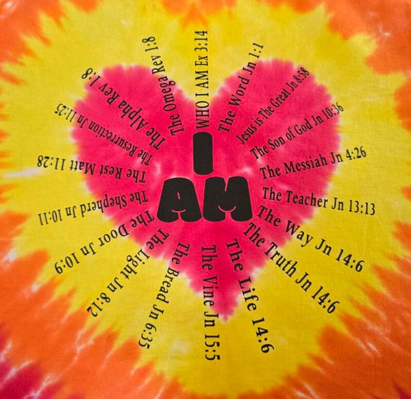 I AM Who I Am Black Print Tye Dye