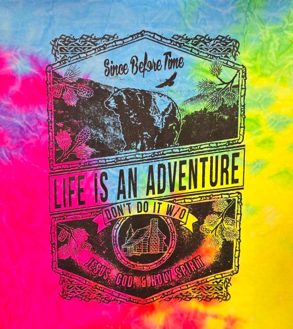 Life Is An Adventure Black Print Tye Dyes