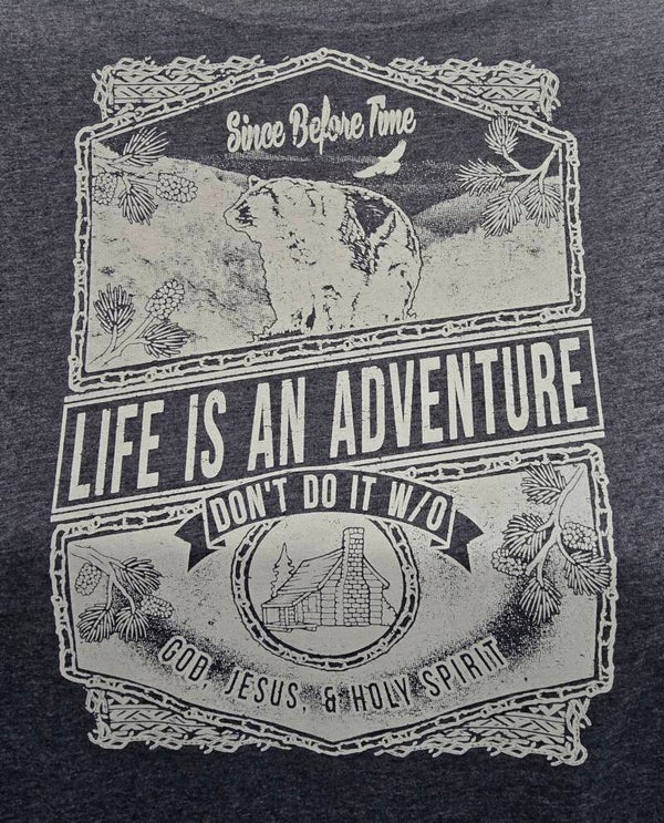 Life Is An Adventure White Print Hoodies