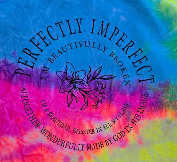Perfectly Imperfect Made In God's Image Black Print Tye Dyes