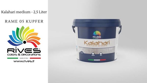 Kalahari medium Rame 05 in Kupfer. 2,5 Liter Eimer. Reichweite: ca. 10-20 m²