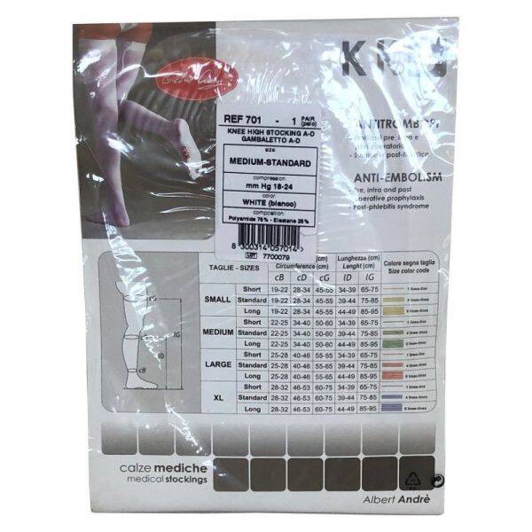 ALBERT ANDRE' KK6 GAMBALETTO ANTITROMBOSI PUNTA APERTA BIANCO