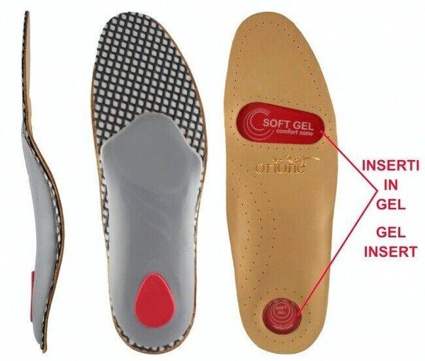 ORIONE plantare ortopedico pelle/inserti in gel art.122 ammortizzante PAIO