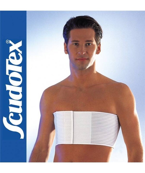 SCUDOTEX - 122 - Fascia elastica regolabile toracica post-operatoria, in tessuto millerighe traspirante, altezza 16cm