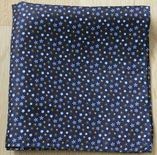 Navy blue brown flowers