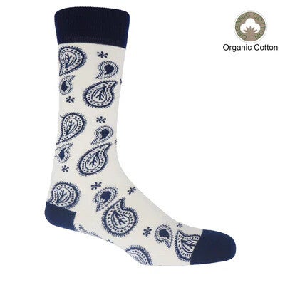 Paisley Men's Cream Socks