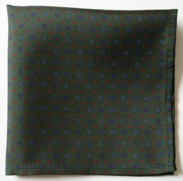 Green blue millefiori red dots