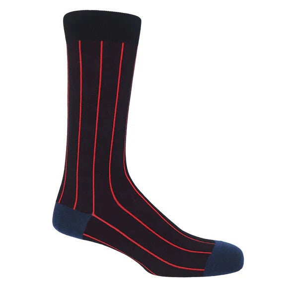 Pin Stripe Men's Black Socks