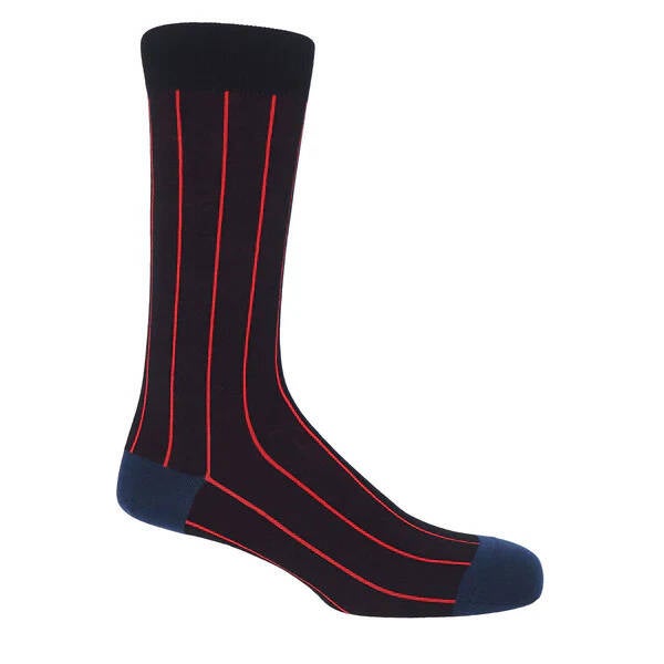 Pin Stripe Men's Black Socks