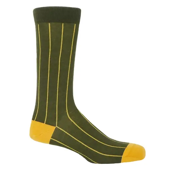 Pin Stripe Men's Green Socks