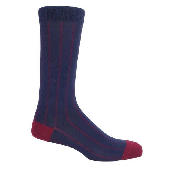 Pin Stripe Men's Navy Socks