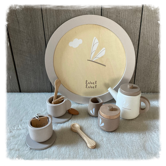 Label Label Theeservies nougat (met geboorte gegevens)