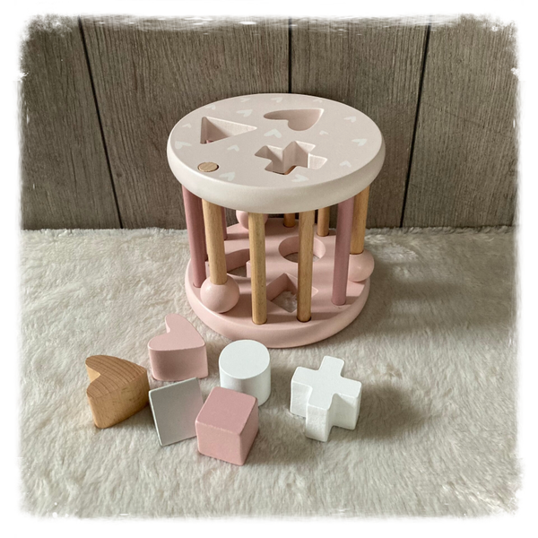 Label Label Shape Sorting Wheel roze (met naam)