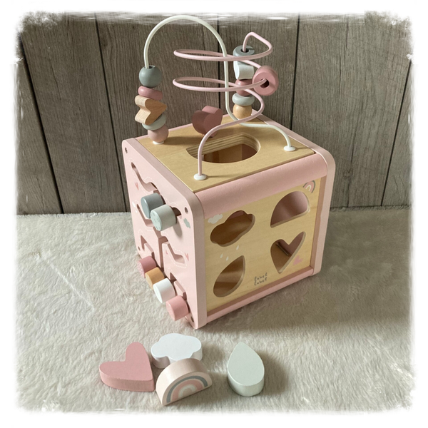 Label Label Activity Cube roze (met naam)