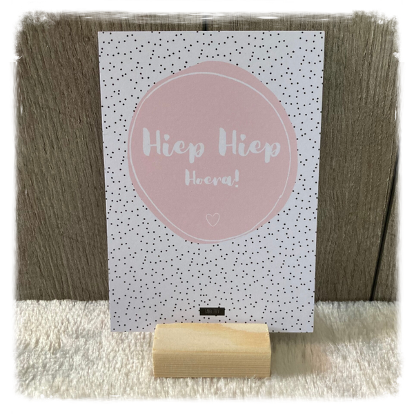 Kaart 'Hiep hiep hoera'