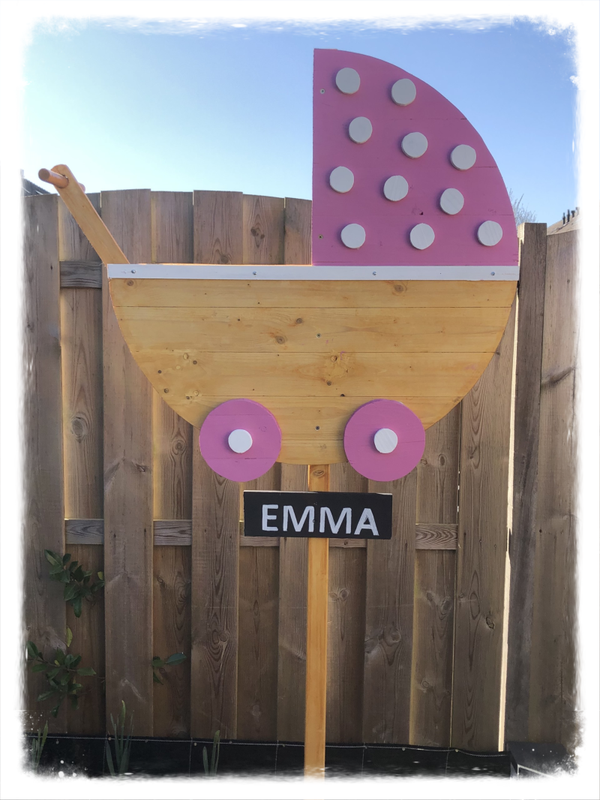 Geboortebord meisje 80cm