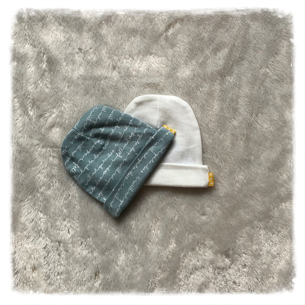 Mutsjes blauw en wit