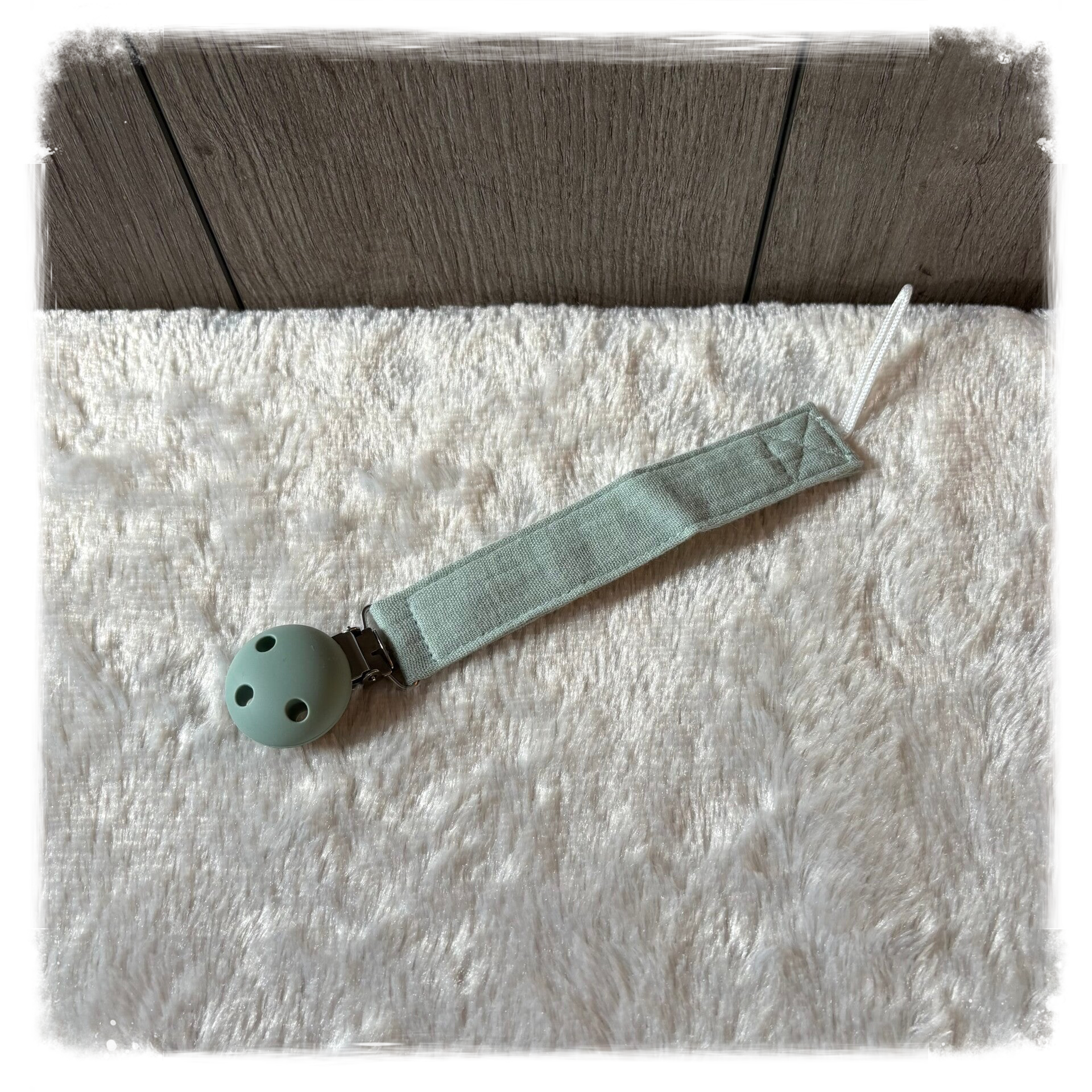 Speenkoord stone green (met naam)