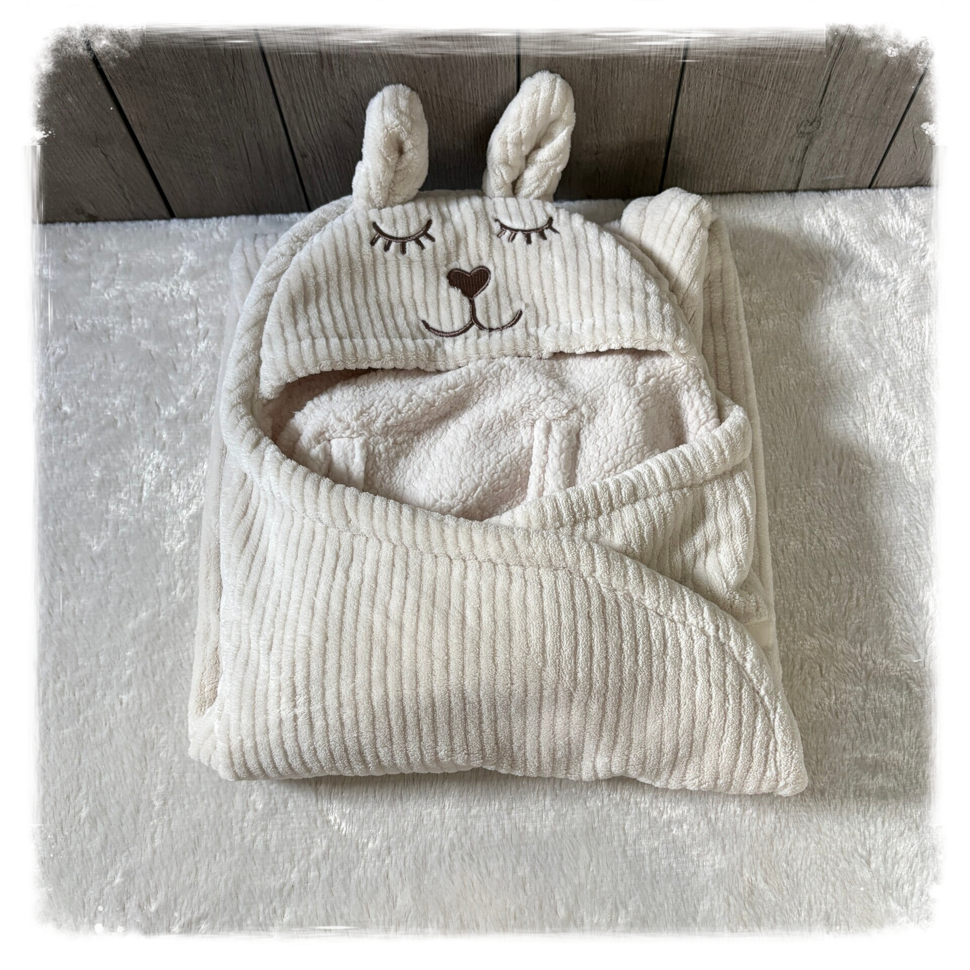 Jollein Wikkeldeken Bunny Cloudy Rib - Oatmeal