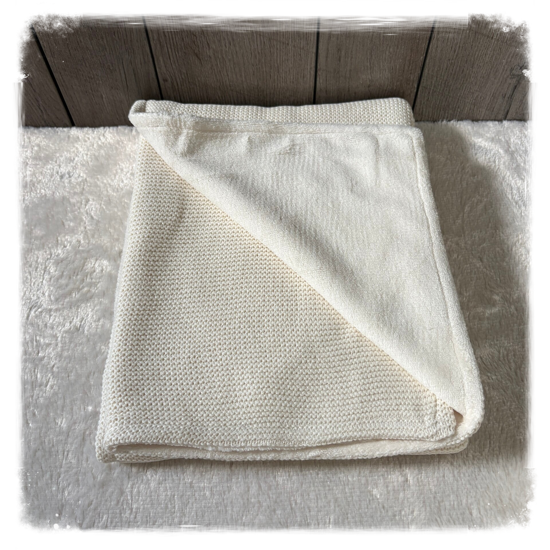 Jollein Deken Wieg 75x100cm Basic Knit - Ivory/Coral Fleece