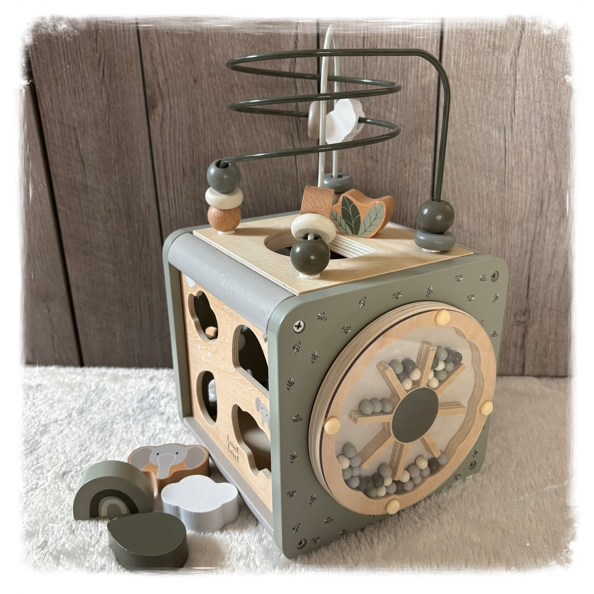 Label Label Activity Cube olijfgroen (met naam)