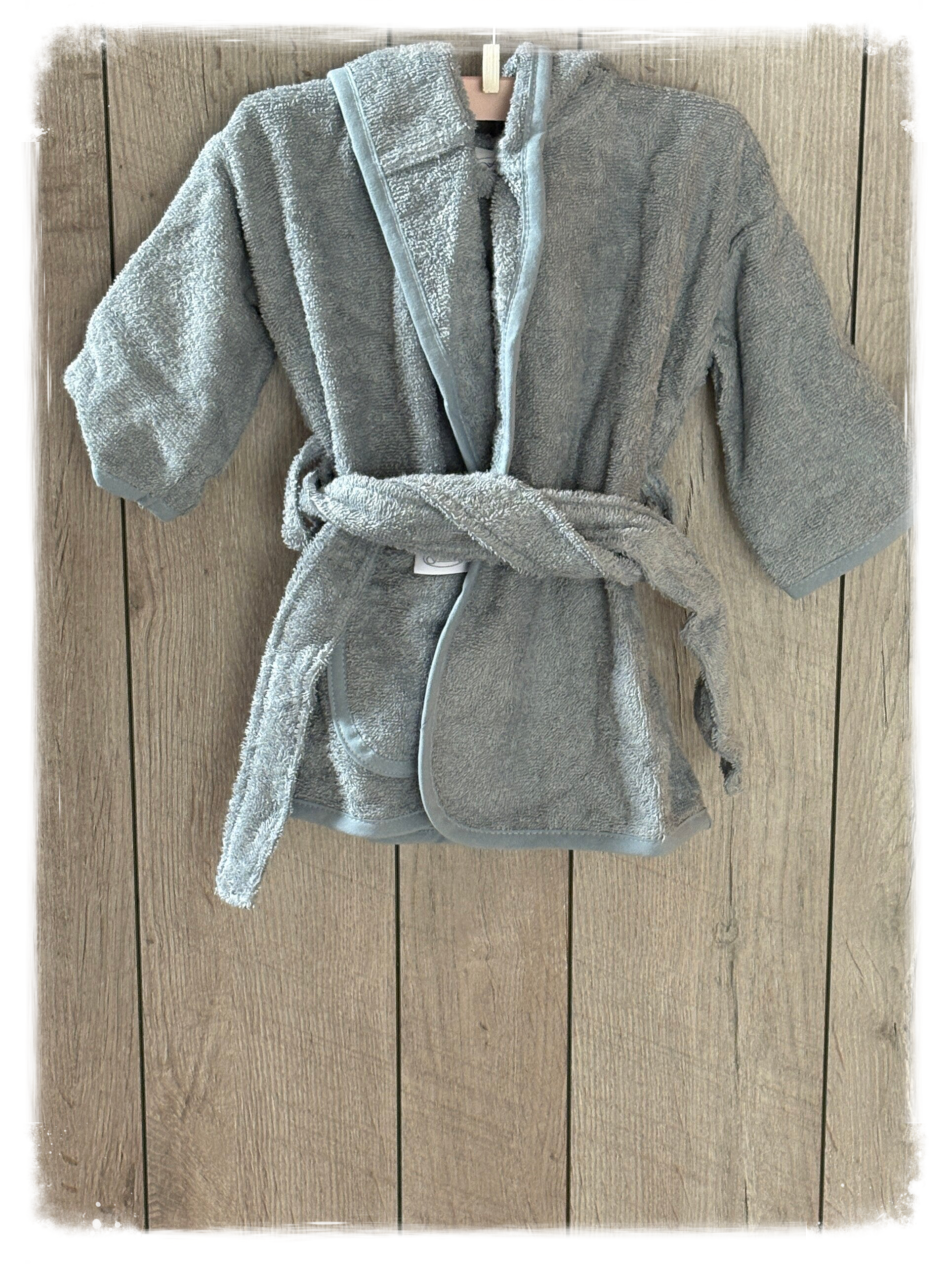 Badjasje Grey/Blue (met naam)