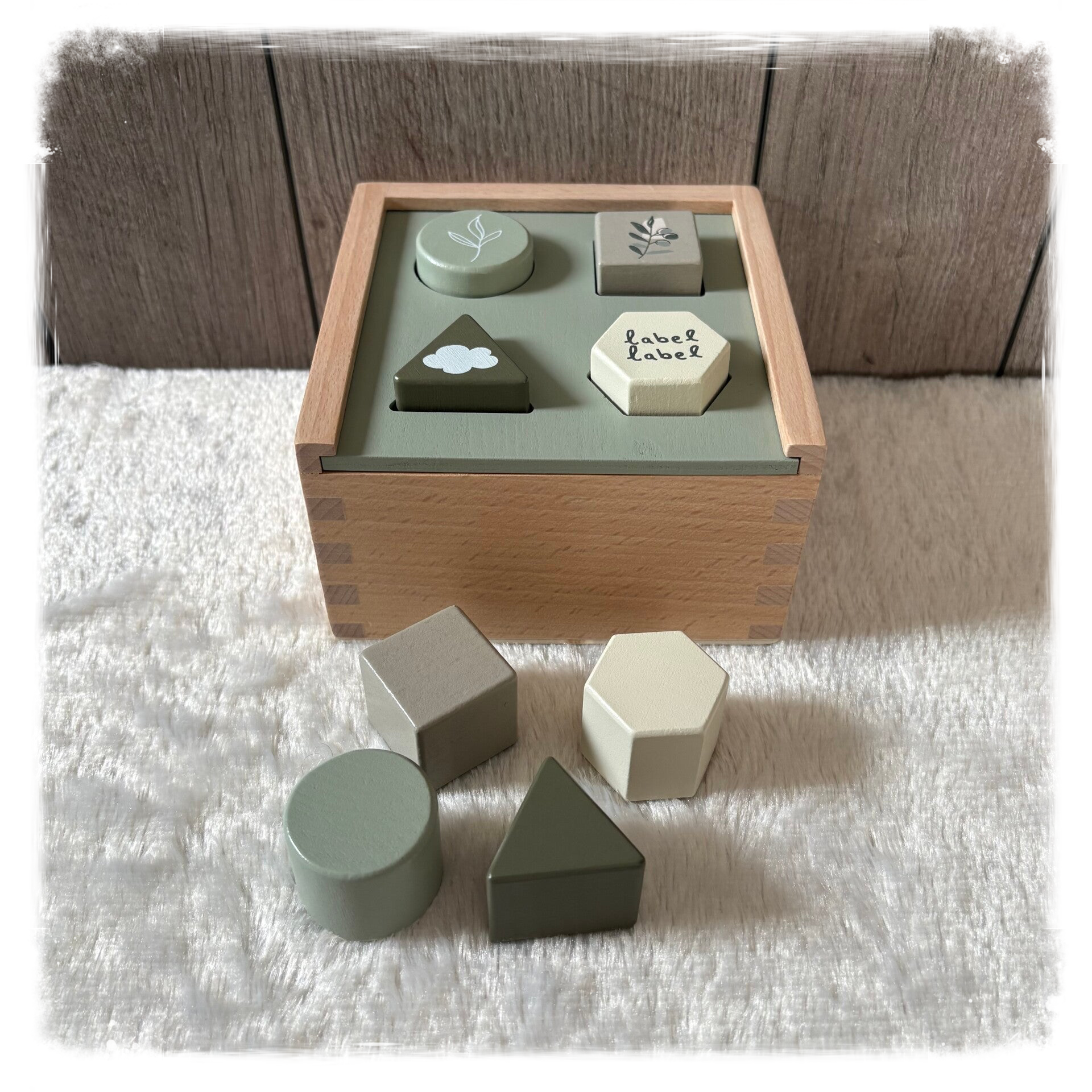 Label Label Blokkendoos olijfgroen (met naam)