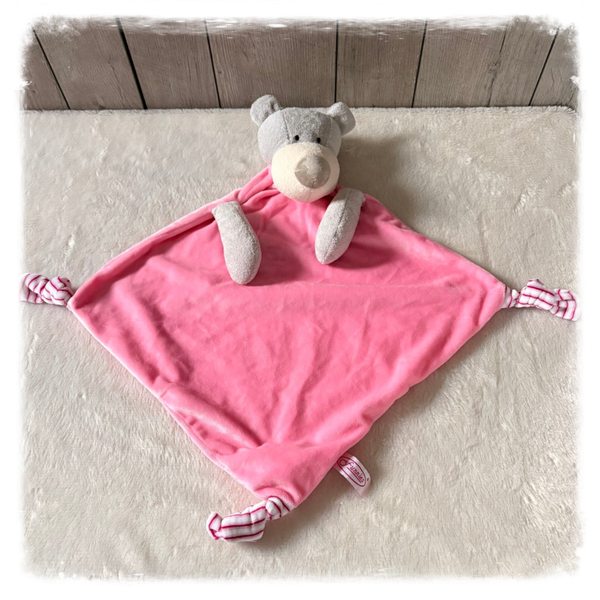 Knuffeldoek beer roze groot
