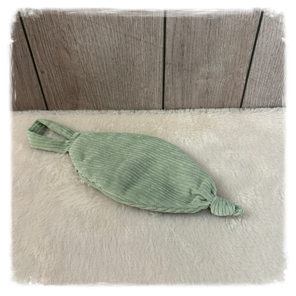 Speendoekje rib stone green (met naam)
