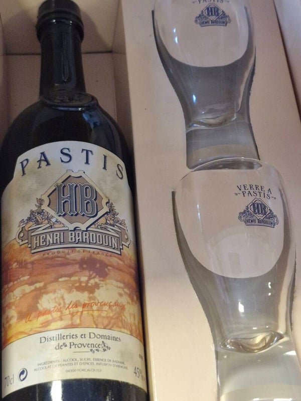 Coffret collector Pastis Bardouin avec 2 verres