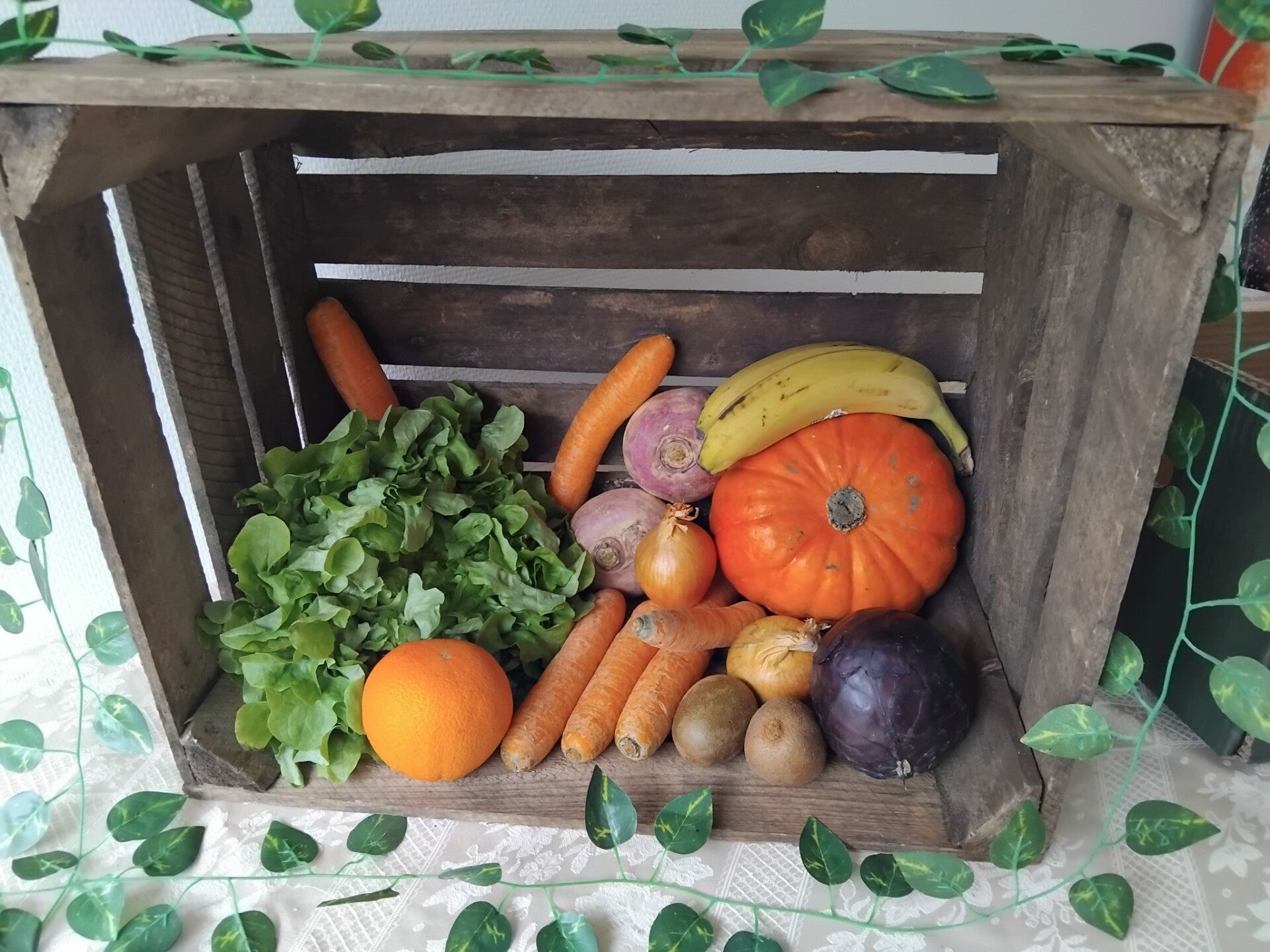 Grand panier de légumes et fruits