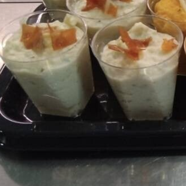 Verrine crème de panais pleurotte
