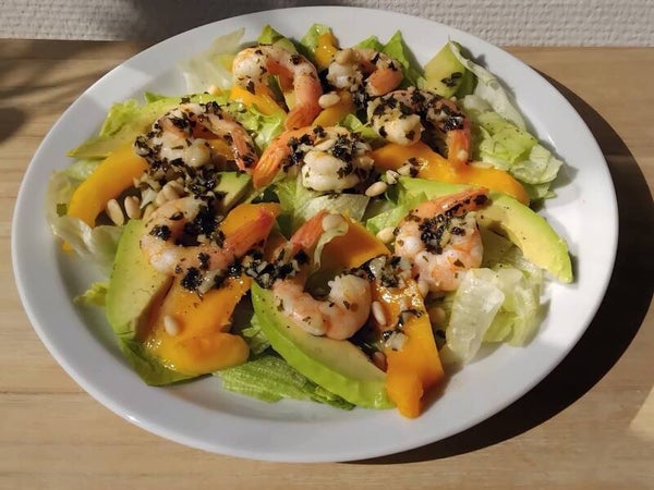 Salade scampis au saveur du sud