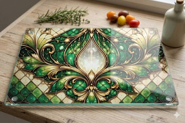 Emerald Kitchen Queen – Vintage Glasschneidebrett
