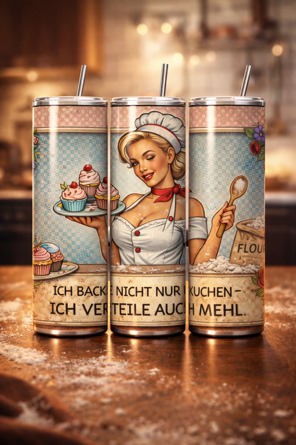 Bäckerin Becher „Glücks-Backstube“ – 20oz Skinny Tumbler